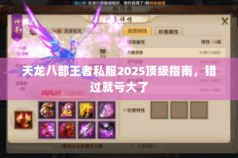 天龙八部王者私服2025顶级指南，错过就亏大了