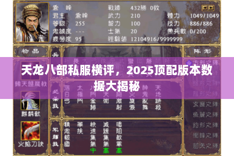 天龙八部私服横评,2025顶配版本数据大揭秘 天龙八部私服横评,2025顶配版本数据大揭秘