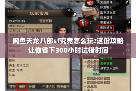 网鱼天龙八部sf究竟怎么玩?这份攻略让你省下300小时试错时间