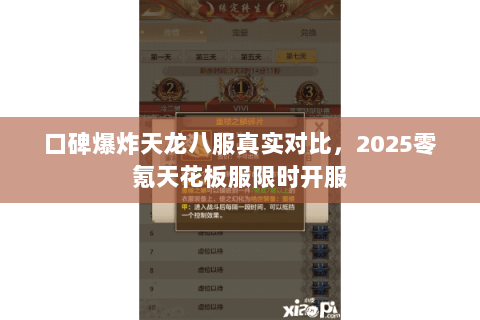 口碑爆炸天龙八服真实对比，2025零氪天花板服限时开服