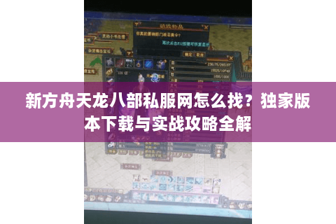 新方舟天龙八部私服网怎么找？独家版本下载与实战攻略全解