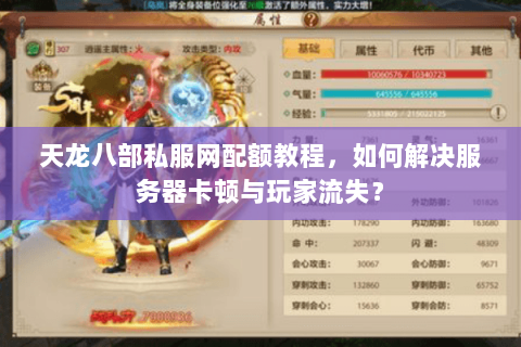 天龙八部私服网配额教程，如何解决服务器卡顿与玩家流失？