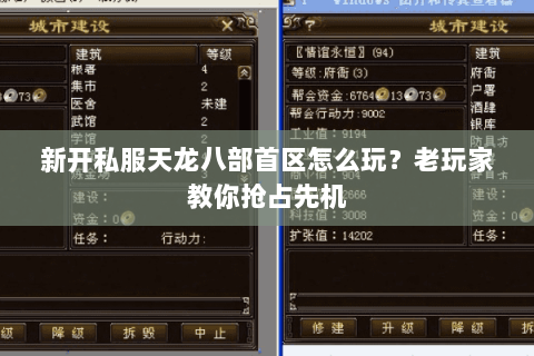 新开私服天龙八部首区怎么玩？老玩家教你抢占先机