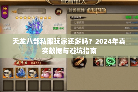 天龙八部私服玩家还多吗？2024年真实数据与避坑指南