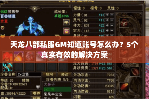 天龙八部私服GM知道账号怎么办？5个真实有效的解决方案