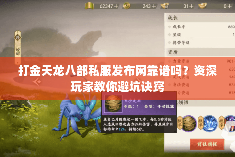 打金天龙八部私服发布网靠谱吗？资深玩家教你避坑诀窍