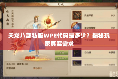 天龙八部私服WPE代码是多少？揭秘玩家真实需求