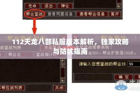 112天龙八部私服版本解析，独家攻略与防坑指南