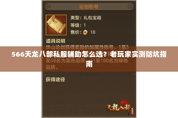566天龙八部私服辅助怎么选？老玩家实测防坑指南