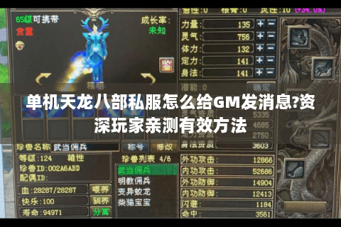 单机天龙八部私服怎么给GM发消息?资深玩家亲测有效方法