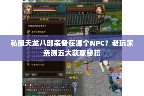 私服天龙八部装备在哪个NPC？老玩家亲测五大获取秘籍