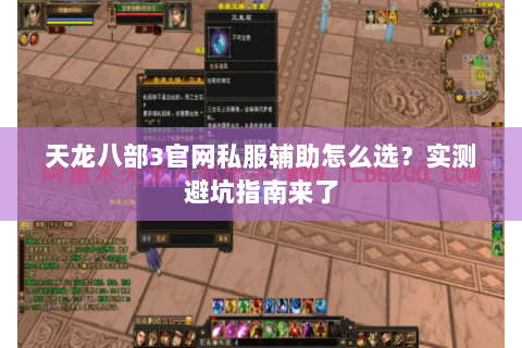 天龙八部3官网私服辅助怎么选？实测避坑指南来了