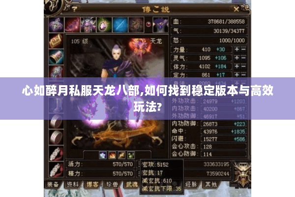 心如醉月私服天龙八部,如何找到稳定版本与高效玩法?