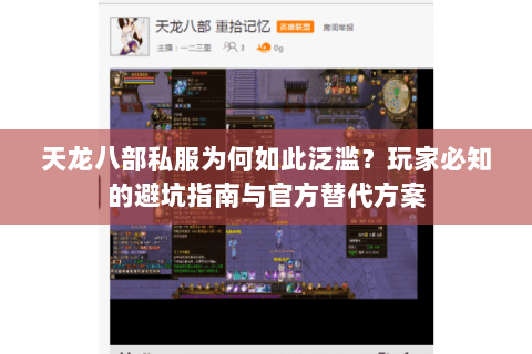 天龙八部私服为何如此泛滥？玩家必知的避坑指南与官方替代方案