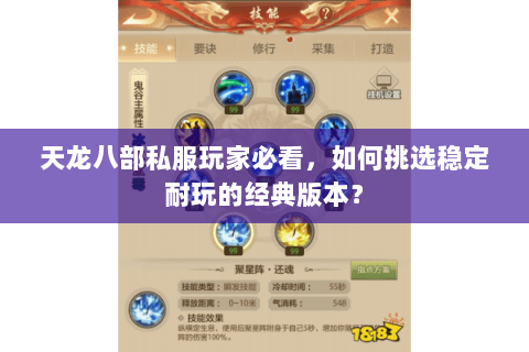 天龙八部私服玩家必看，如何挑选稳定耐玩的经典版本？