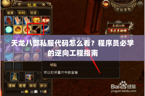 天龙八部私服代码怎么看？程序员必学的逆向工程指南
