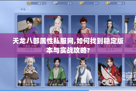 天龙八部属性私服网,如何找到稳定版本与实战攻略?