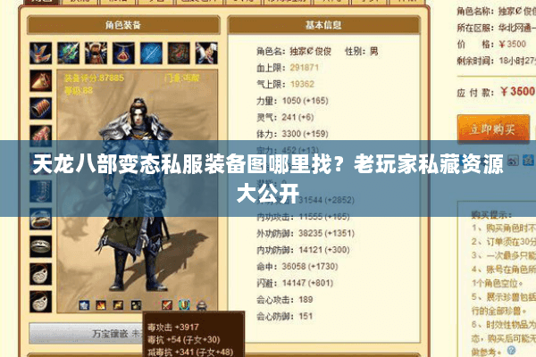 天龙八部变态私服装备图哪里找？老玩家私藏资源大公开