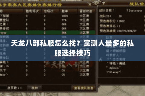 天龙八部私服怎么找？实测人最多的私服选择技巧