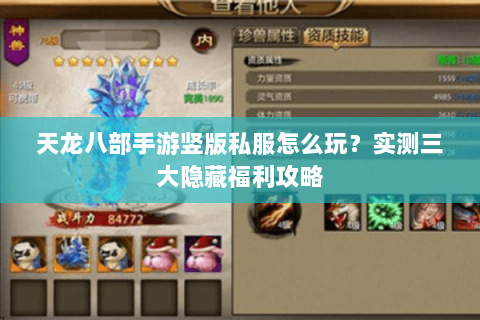 天龙八部手游竖版私服怎么玩？实测三大隐藏福利攻略