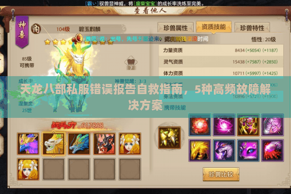 天龙八部私服错误报告自救指南，5种高频故障解决方案