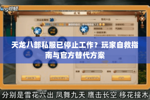 天龙八部私服已停止工作？玩家自救指南与官方替代方案