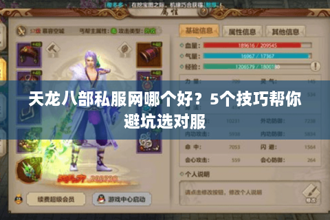 天龙八部私服网哪个好？5个技巧帮你避坑选对服
