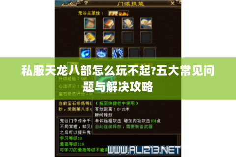 私服天龙八部怎么玩不起?五大常见问题与解决攻略
