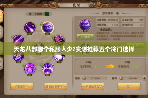 天龙八部哪个私服人少?实测推荐五个冷门选择