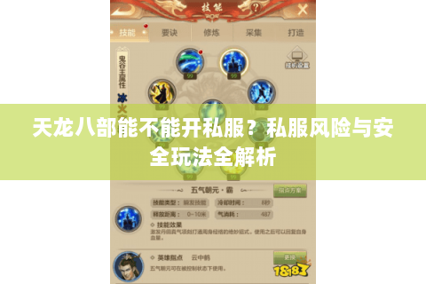 天龙八部能不能开私服？私服风险与安全玩法全解析