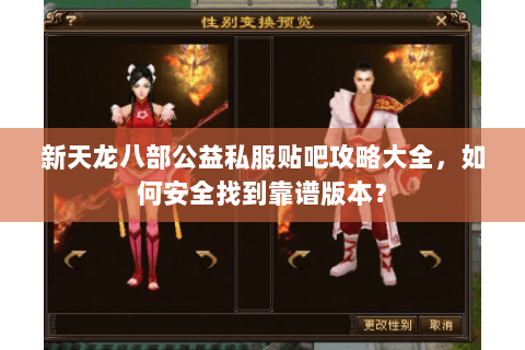 新天龙八部公益私服贴吧攻略大全，如何安全找到靠谱版本？