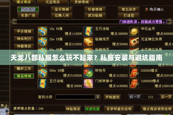 天龙八部私服怎么玩不起来？私服安装与避坑指南