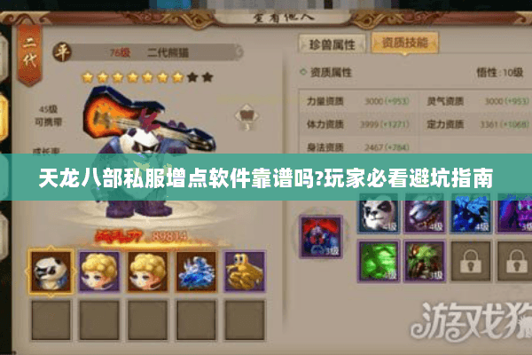 天龙八部私服增点软件靠谱吗?玩家必看避坑指南