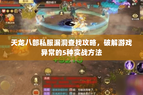 天龙八部私服漏洞查找攻略，破解游戏异常的5种实战方法