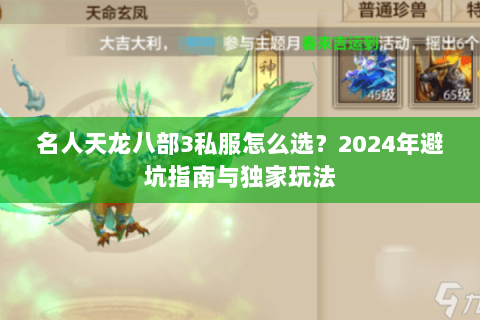 名人天龙八部3私服怎么选？2024年避坑指南与独家玩法