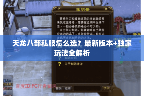 天龙八部私服怎么选？最新版本+独家玩法全解析