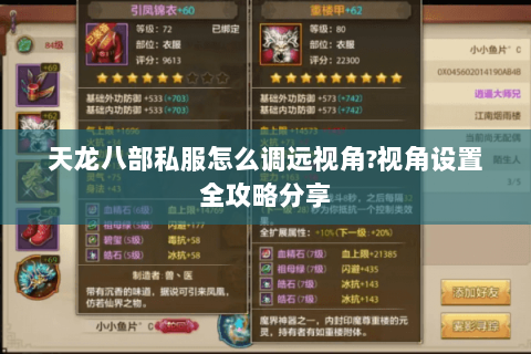 天龙八部私服怎么调远视角?视角设置全攻略分享