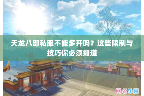 天龙八部私服不能多开吗？这些限制与技巧你必须知道