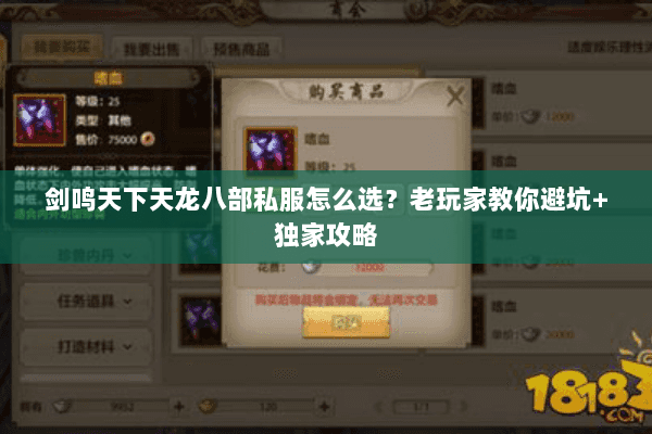 剑鸣天下天龙八部私服怎么选？老玩家教你避坑+独家攻略
