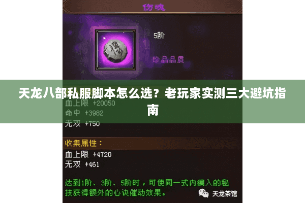 天龙八部私服脚本怎么选？老玩家实测三大避坑指南