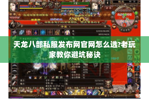 天龙八部私服发布网官网怎么选？老玩家教你避坑秘诀