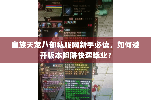 皇族天龙八部私服网新手必读，如何避开版本陷阱快速毕业？