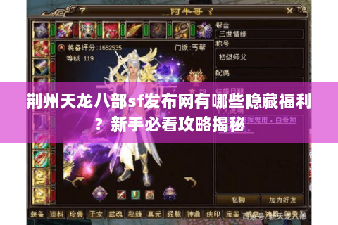 荆州天龙八部sf发布网有哪些隐藏福利？新手必看攻略揭秘