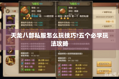 天龙八部私服怎么玩技巧?五个必学玩法攻略