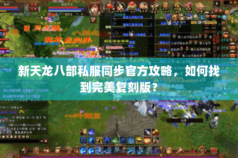 新天龙八部私服同步官方攻略，如何找到完美复刻版？