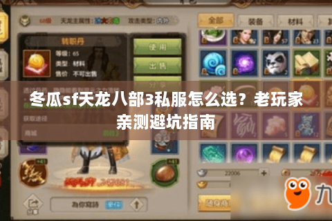 冬瓜sf天龙八部3私服怎么选？老玩家亲测避坑指南