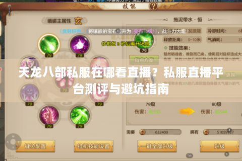 天龙八部私服在哪看直播？私服直播平台测评与避坑指南