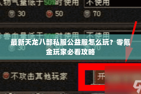 最新天龙八部私服公益服怎么玩？零氪金玩家必看攻略