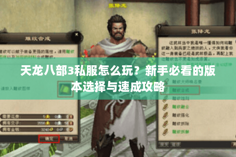 天龙八部3私服怎么玩？新手必看的版本选择与速成攻略