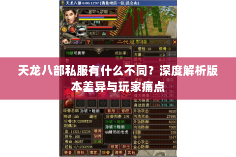 天龙八部私服有什么不同？深度解析版本差异与玩家痛点